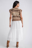 Elan 2fer Woven Knit Midi Dress